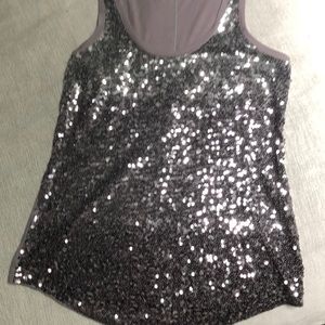 Sparkly Gray Sequin Tank Top